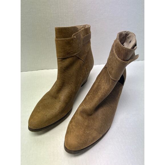 Free People Shoes - Free People Belleville Suede Leather Ankle Bootie Boots Khaki Brown 30